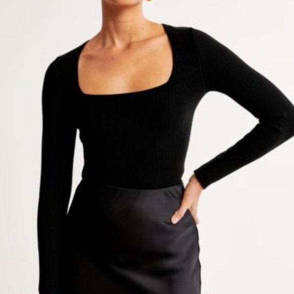 Abercrombie & Fitch Ribbed Black Bodysuit Size Medium - Picture 1 of 6